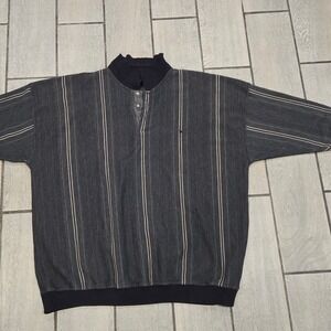 Knights of Round Table Men's Big & Tall Striped Mock Neck Pullover Sweatshirt 6X